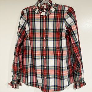 Stewart Tartan Ruffled Top